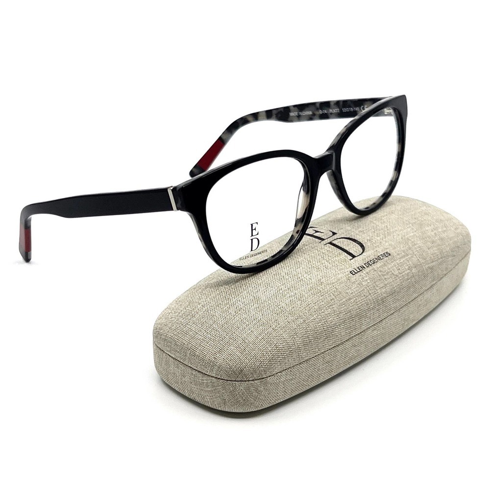 NEW!!! ELLEN DEGENERES Eyeglasses O-04 BLKTT
